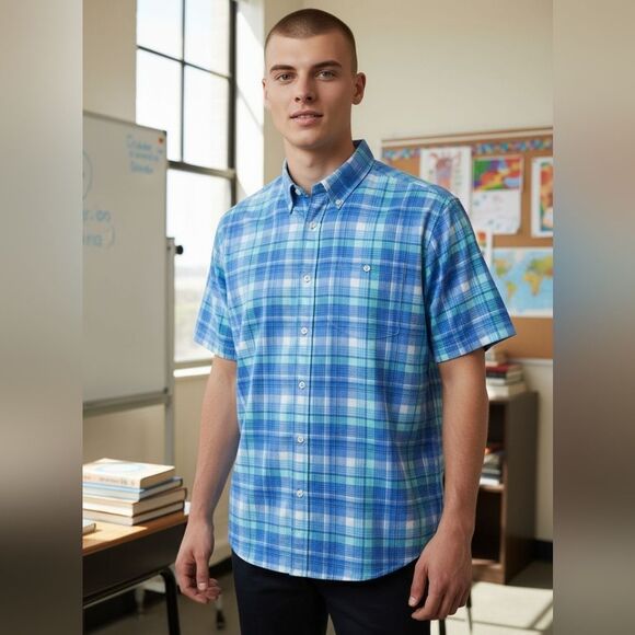 Tailorbyrd Other - Men's Blue Plaid Shirt